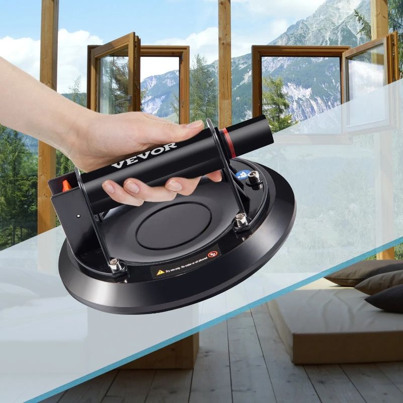 8'' Load Gla Cup Suction Heavy-Duty Vacuum Glass Handle Lifter Hand-Held With 220lbs Suction Glass Cup Plastic Capacity Vacuum_voghion.com