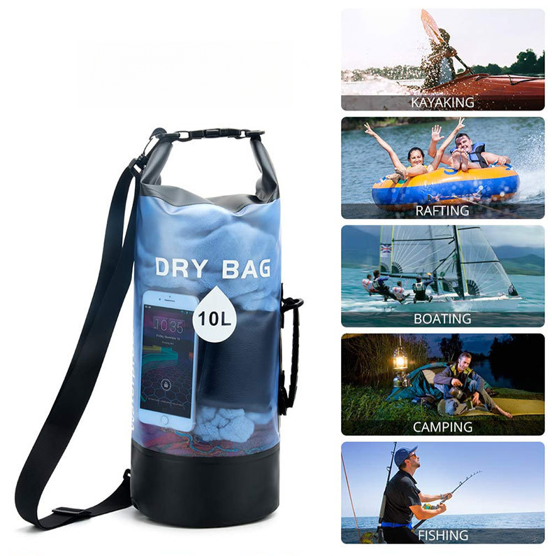 Nueva bolsa tipo cubo impermeable de PVC para deportes al aire libre, bolsa para natación, playa, senderismo, bolsa impermeable para la deriva_voghion.com