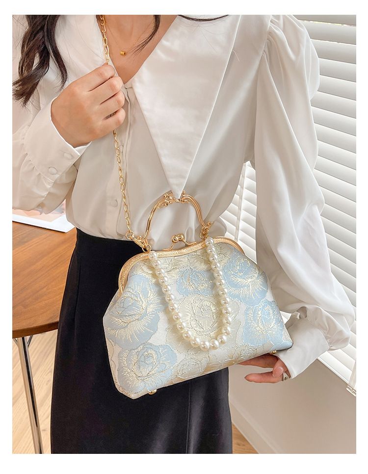 Große Kapazität Spitze Clip Damen Schulter Cheongsam High-End-Geschenk antike Tasche Perle Handtasche_voghion.com