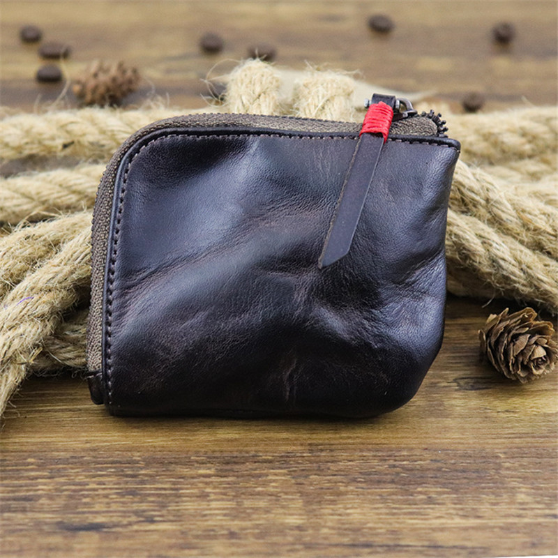 New Coin Purse for Men Vintage Mini Wallet Original Leather Card Case Holder Wallet Male Short Zipper Small Change Organizer Bag_voghion.com