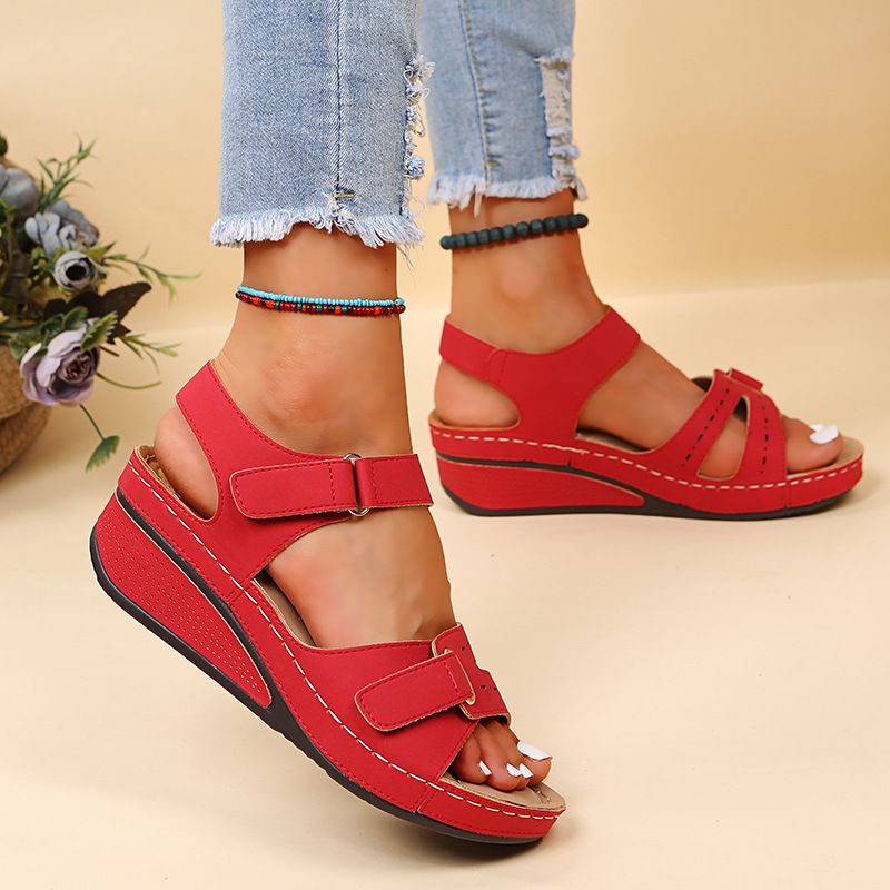 Sandales décontractées à grande taille pour femme, chaussures d'extérieur à scratch_voghion.com