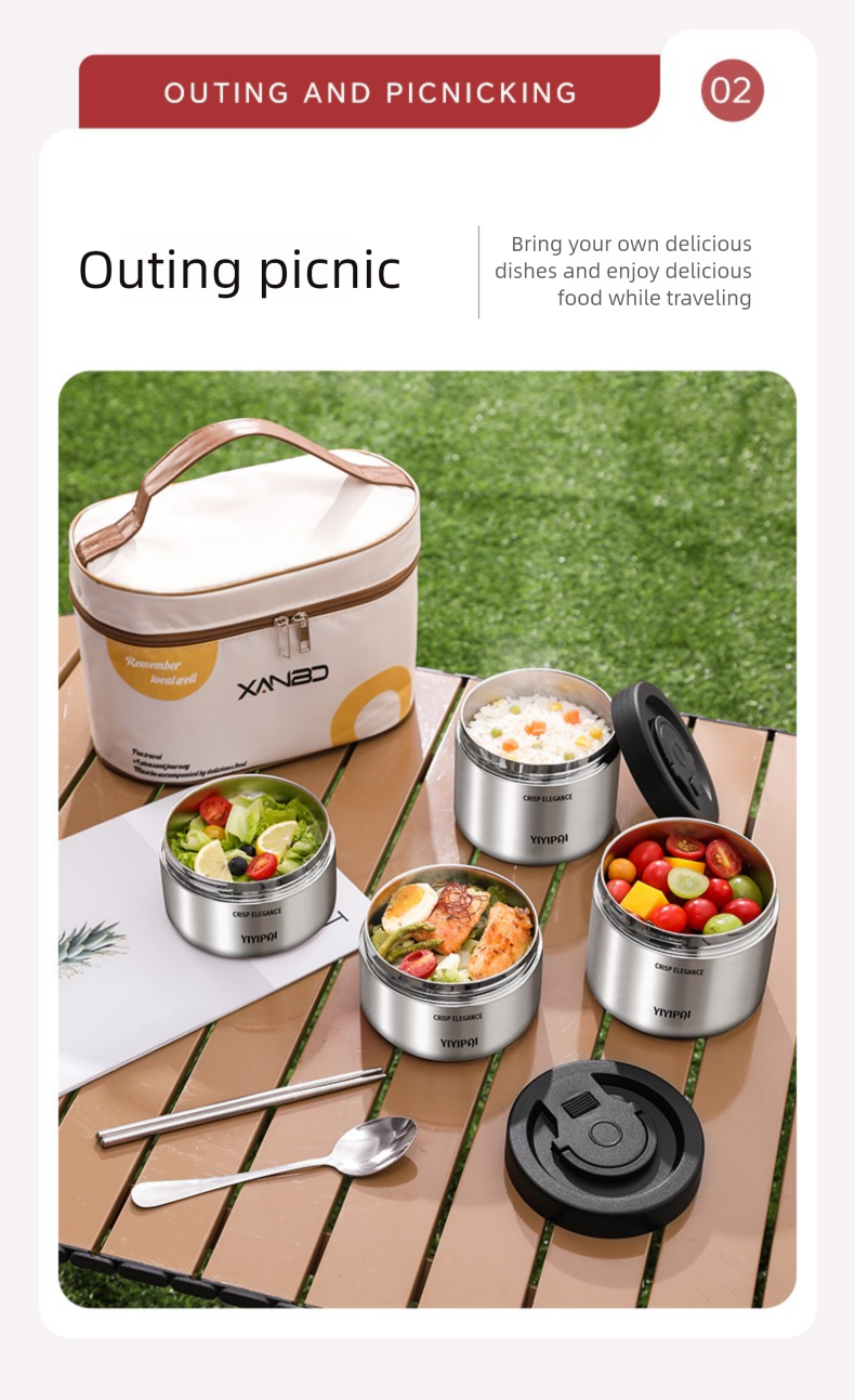 Contenitore termico in acciaio inox sottovuoto, contenitore per il pranzo extra lungo per impiegati 24 ore su 24, nuovo modello di Bento Box 2025_voghion.com