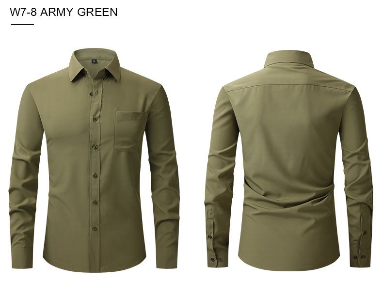 Camicia elasticizzata su quattro lati, da uomo, stile business casual, a maniche lunghe, camicia professionale da uomo_voghion.com