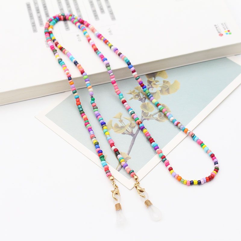 Japanese And Korean Colorful Mixed Rice Beads High-End Glasses Anti-Drop Mask Chain_voghion.com