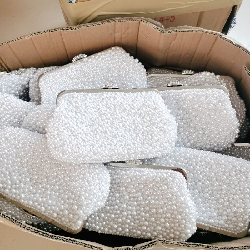 Borsa a tracolla per abito da sera con perline di diamanti intarsiate a forma di fungo di perle fresche, borsa cheongsam_voghion.com
