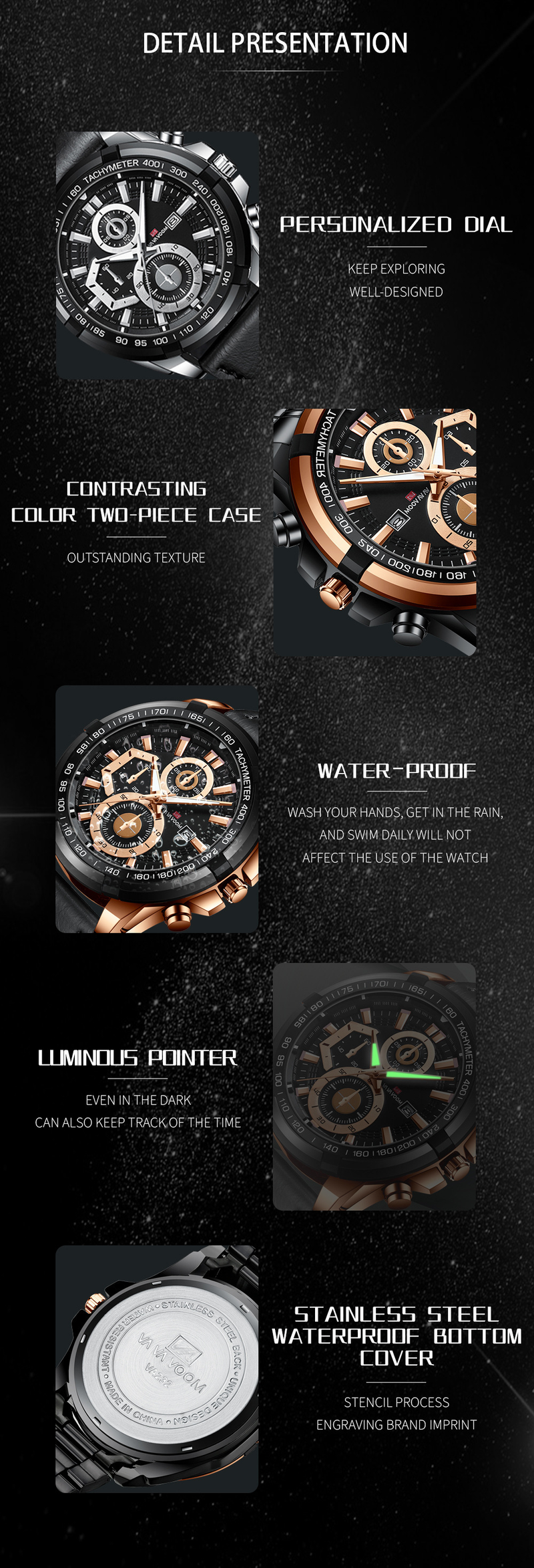 VA VA VOOM Men's Sports Watch Strap Business Calendar Student Waterproof Watch Casual Quartz Watch_voghion.com