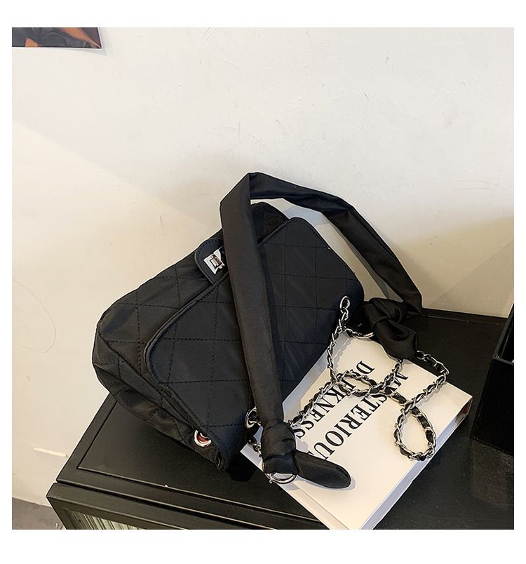 Damentasch 2024 nei Diamantrasterkette kleng Parfum Trend Oxford Stoff Single Shoulder Crossbody grouss Kapazitéit_voghion.com