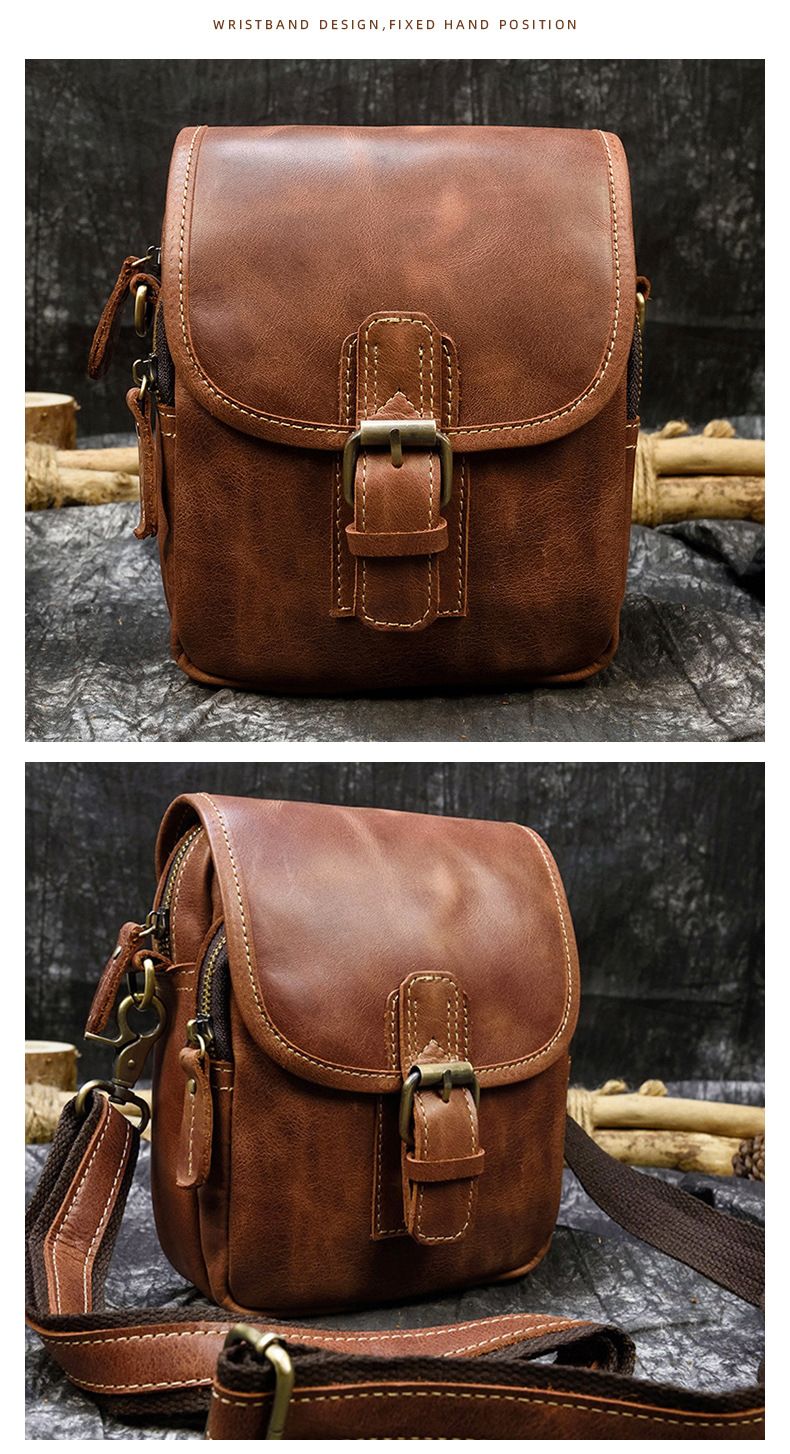 Retro Outdoor Multi-Functional Shoulder Bag Casual Crazy Horse Leather_voghion.com