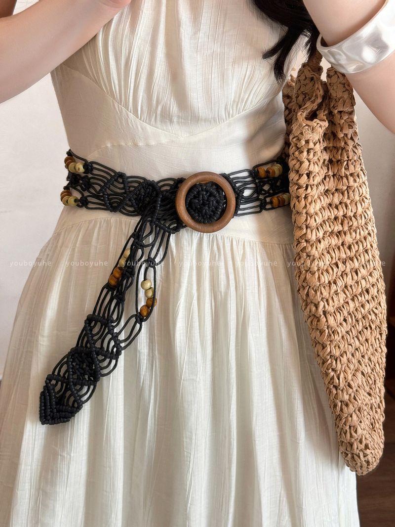 Böhmisches geflochtenes Seil für Frauen im ethnischen Stil, Hemdkleid, High-End-Design, Gürtel-Accessoire_voghion.com