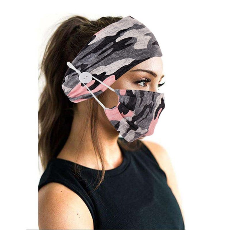 Tie-dye katoenen knoop bedrukte masker hoofddoek accessoires yoga sport elastische hoofdband_voghion.com