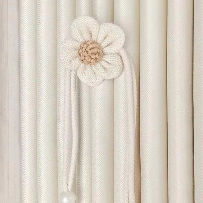 Curtain Tiebacks – Boho Pearl/Floral Tiebacks For Drapes, Modern Window Decor, Adjustable Rope Holders (Set Of 2) – Farmhouse Home Accessories_voghion.com