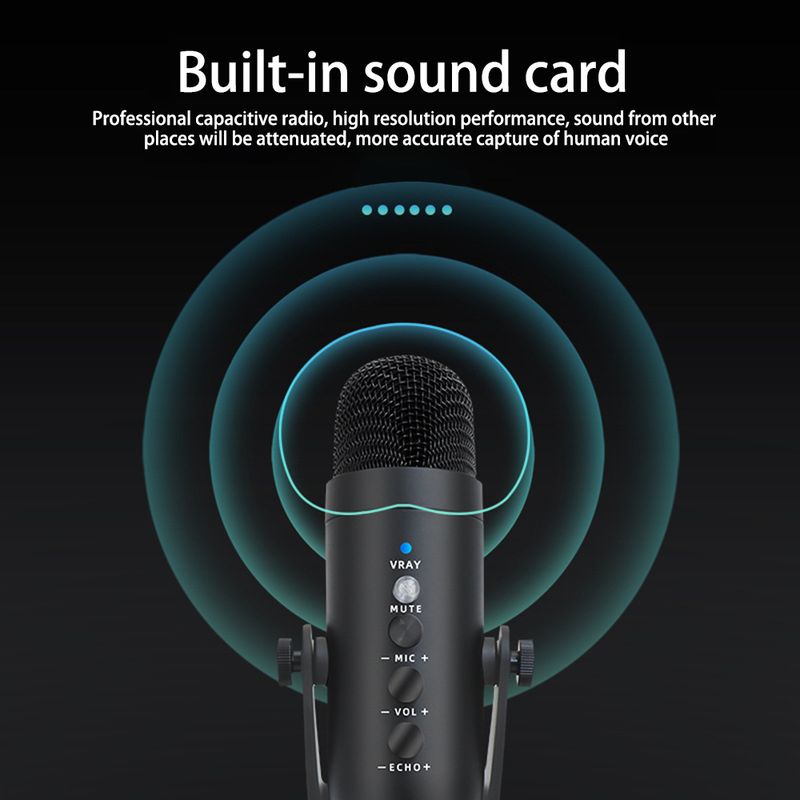 Profesyonel USB Kondansatör Mikrofon Stüdyo Kayıt Mikrofonu PC Bilgisayar Oyun Yayını Podcasting Dizüstü Bilgisayar Masaüstü_voghion.com