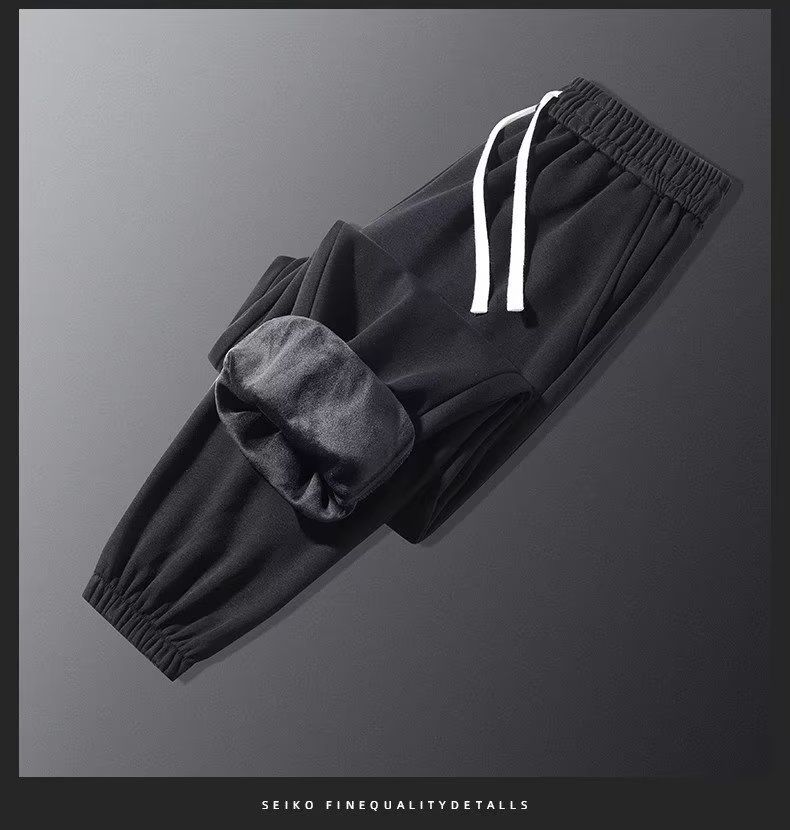 Herrenbekleidung Neue Herbst- und Winterhose für Herren, Sporthose mit Bündchen, warme Jogginghose sowie samtverdickte, lockere Jogginghose für Herren, Freizeithose_voghion.com