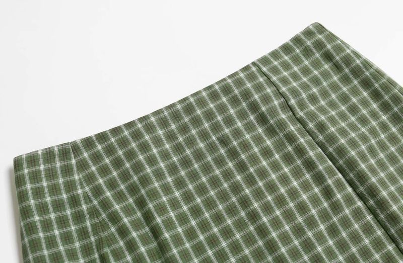 Mini gonna a fessura scozzese da donna alla moda, gonna sottile con cerniera a vita alta_voghion.com