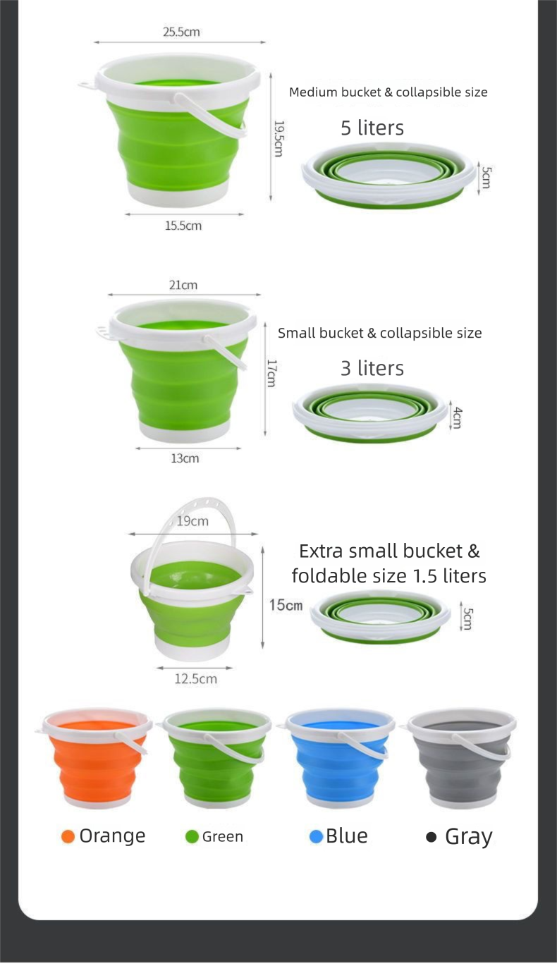 Seau de lavage de voiture pliable et portable pour pêche et transport d'eau, pour poissons vivants, pour l'extérieur_voghion.com