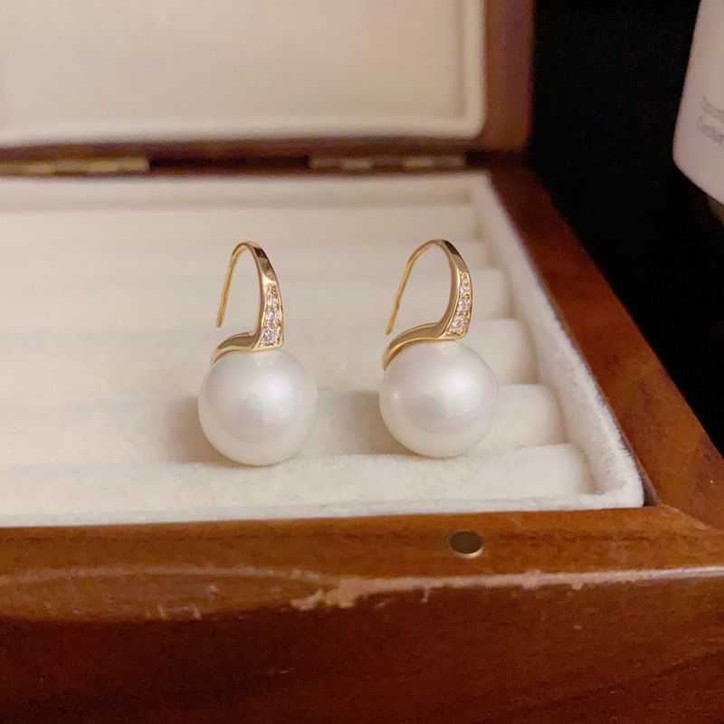 Design Sense Orecchini con tacco alto in zircone micro intarsiato, ganci in perle, orecchini dal temperamento alla moda, pendenti versatili e delicati_voghion.com