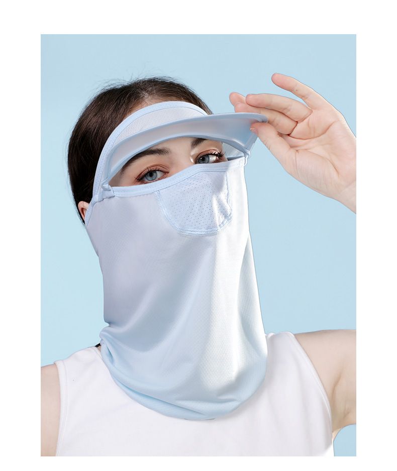 Fréijoer a Summer mat Rand, Fraen Äis Seid briechen Mesh, Hals Stiermer Schutz, Hutt, Sonneschutzmaske_voghion.com
