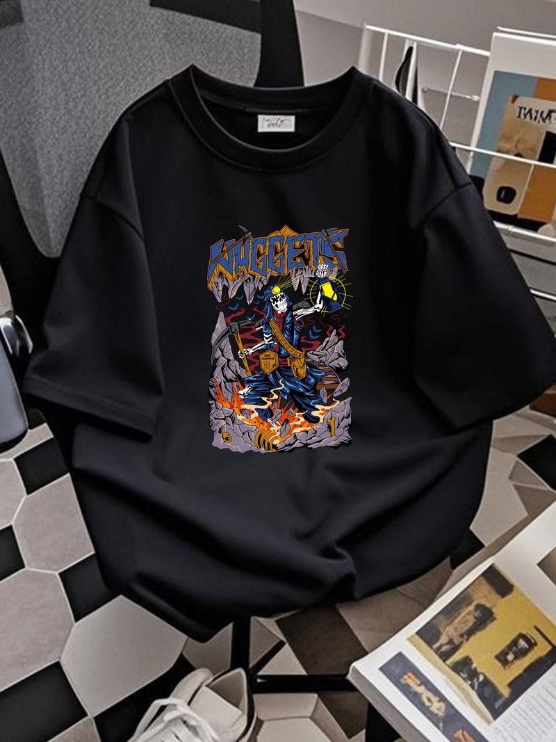 Maglietta oversize ispirata alla squadra di basket Denver City Nuggets, taglia S XL, traspirante, grafica, unisex, casual, elasticizzata._voghion.com