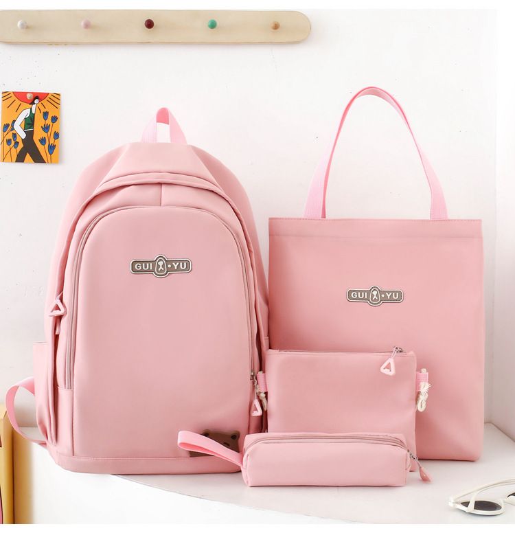 Kids Backpacks New Solid Color Letter Ins Style Junior High School Student Backpack Street Fashion Outdoor Backpack_voghion.com