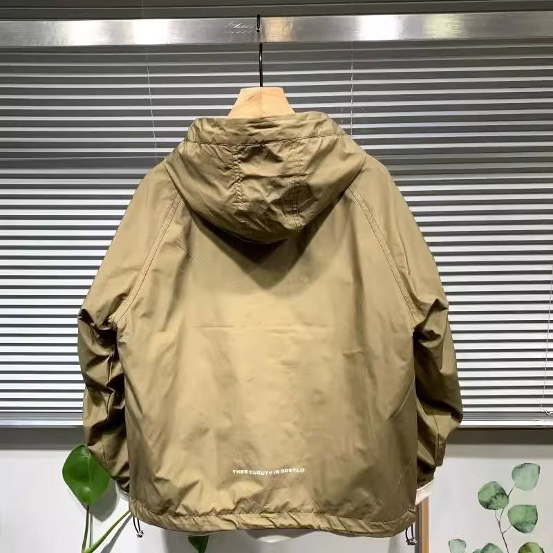 Kapuzenoberteil, lockerer Mantel, Pullover, Reißverschlusstasche, große Tasche, Arbeitskleidung, Frühlingsjacke, lässige Herrenjacke_voghion.com