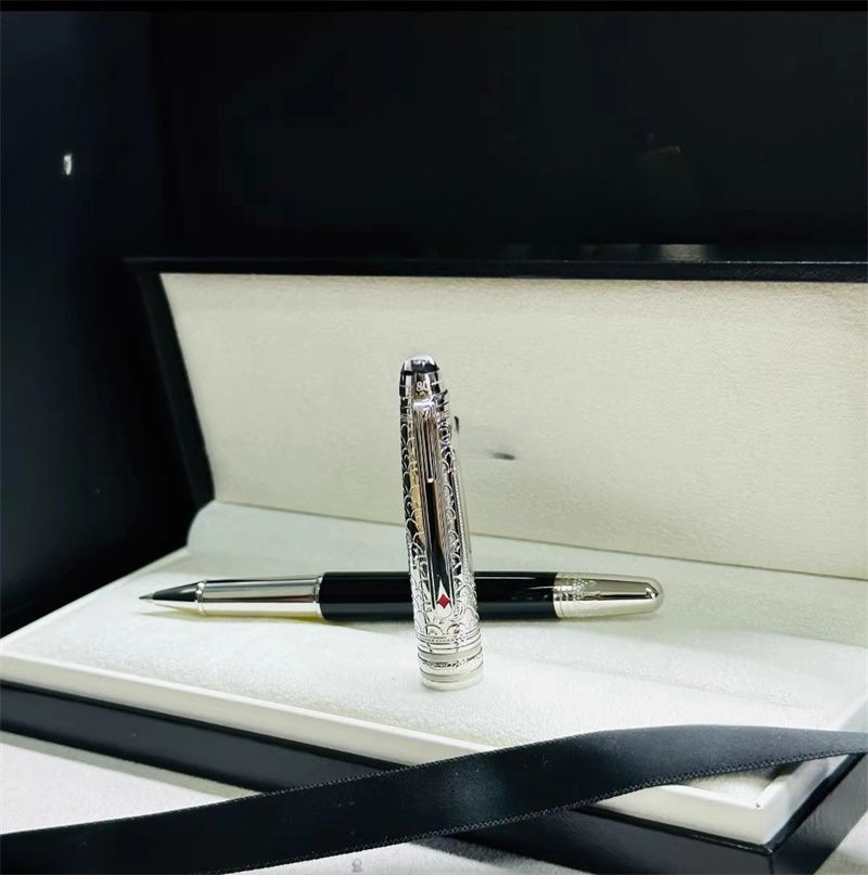 Penna a sfera in metallo blu della serie Around The World di lusso, penna a sfera roller, penne stilografiche, cancelleria, ufficio, forniture scolastiche con scrittura di alta qualità_voghion.com