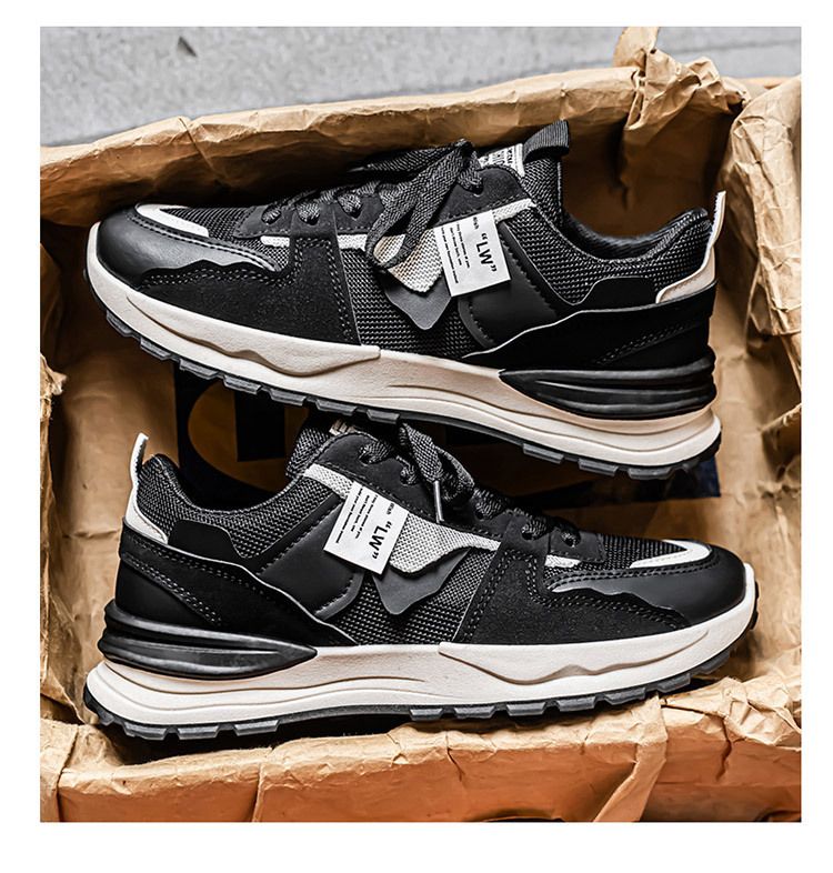 Herbst Neue atmungsaktive Mesh-Sportschuhe für Herren Trendy Vielseitige Laufschuhe Lässige Dad Sneakers mit dicken Sohlen_voghion.com