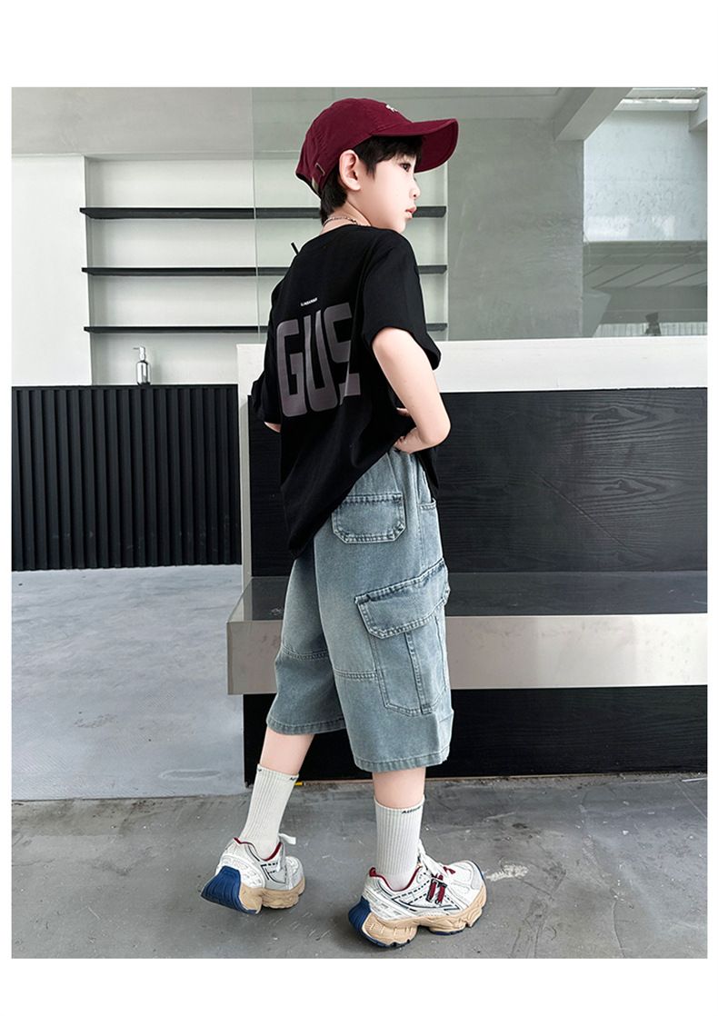 Pantalon court pour garçon, été 2025, nouveau style, taille moyenne et grande, décontracté, élégant, ample, pour enfants_voghion.com