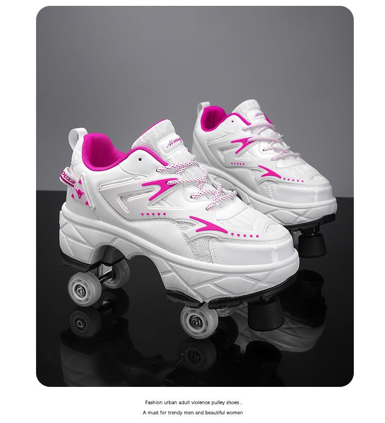 Dziecięce buty autentyczne czterokołowe zdeformowane buty do biegania dla mężczyzn i kobiet rolki dla dzieci chłopców i dziewcząt czterokołowe dwukołowe_voghion.com