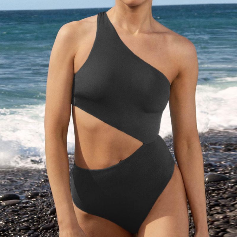 produit design bikini une pièce pour femme maillot de bain une pièce de couleur unie pour femme_voghion.com