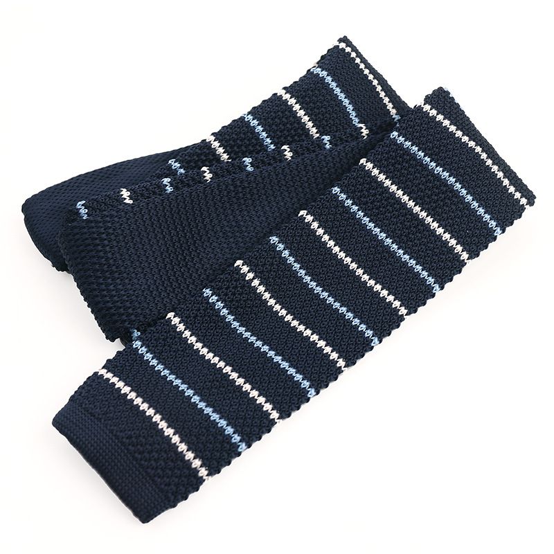 Cravatta stretta a maglia piatta a righe in stile coreano da uomo, nuova, da 5,5 cm_voghion.com