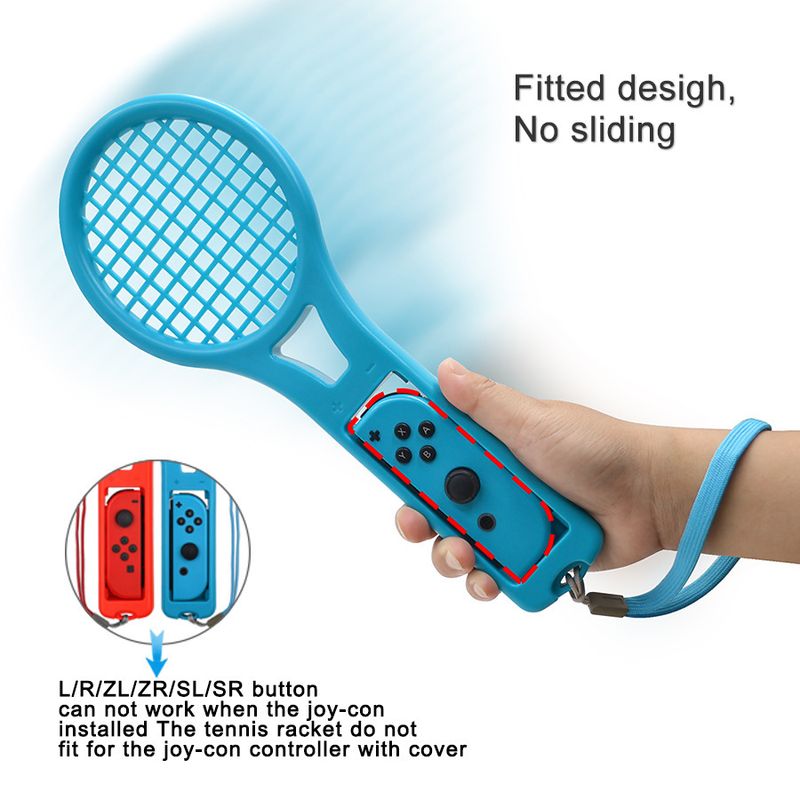 Somatosensoriskt tennisracket med handrem NS-tillbehör Joycon vänster och höger handtagsbrytare tennisracket_voghion.com