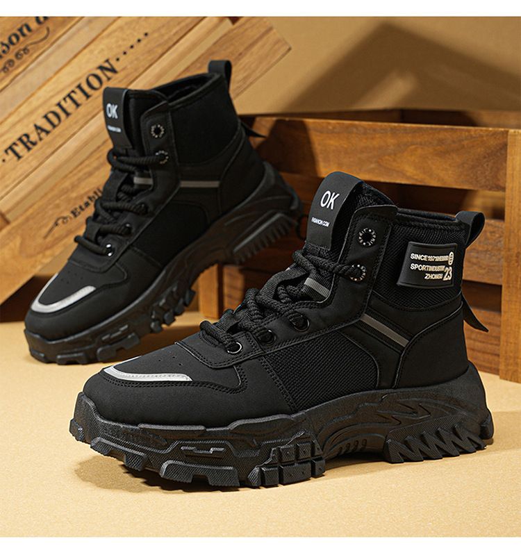 Martin Boots Men's Shoes Retro Tooling Shoes Men's Non-slip Platform Sports Short Boots_voghion.com