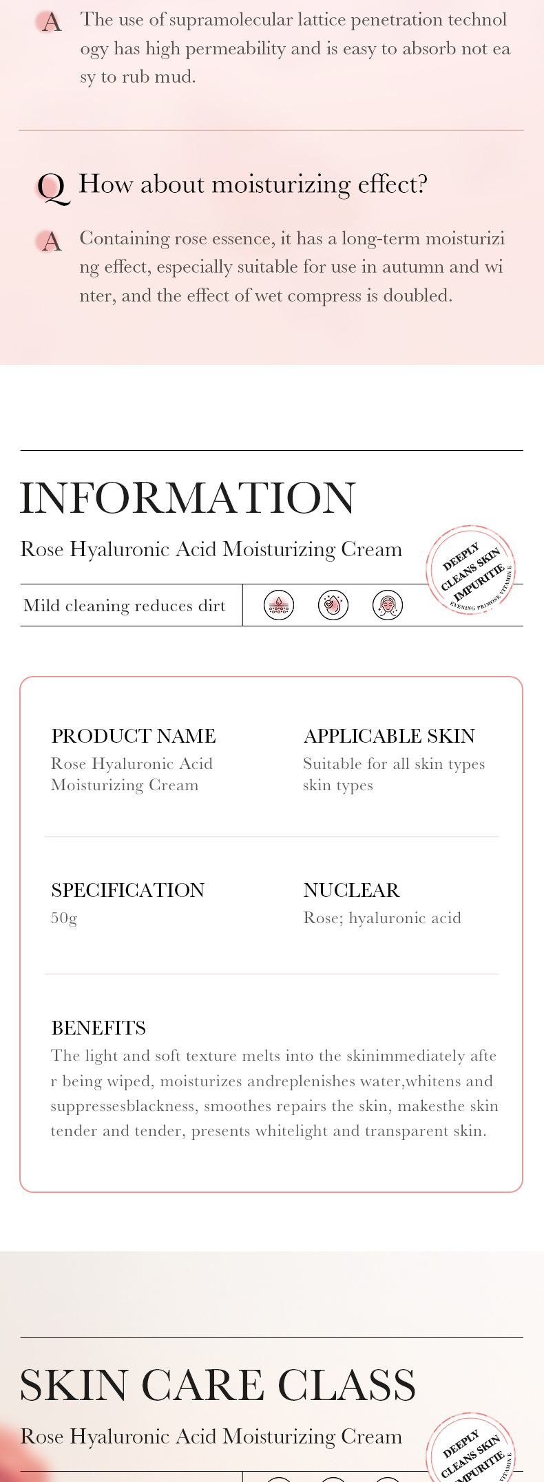BIOAOUA Rose Creme de Ácido Hialurônico Creme facial hidratante, iluminador, hidratante e reafirmante_voghion.com