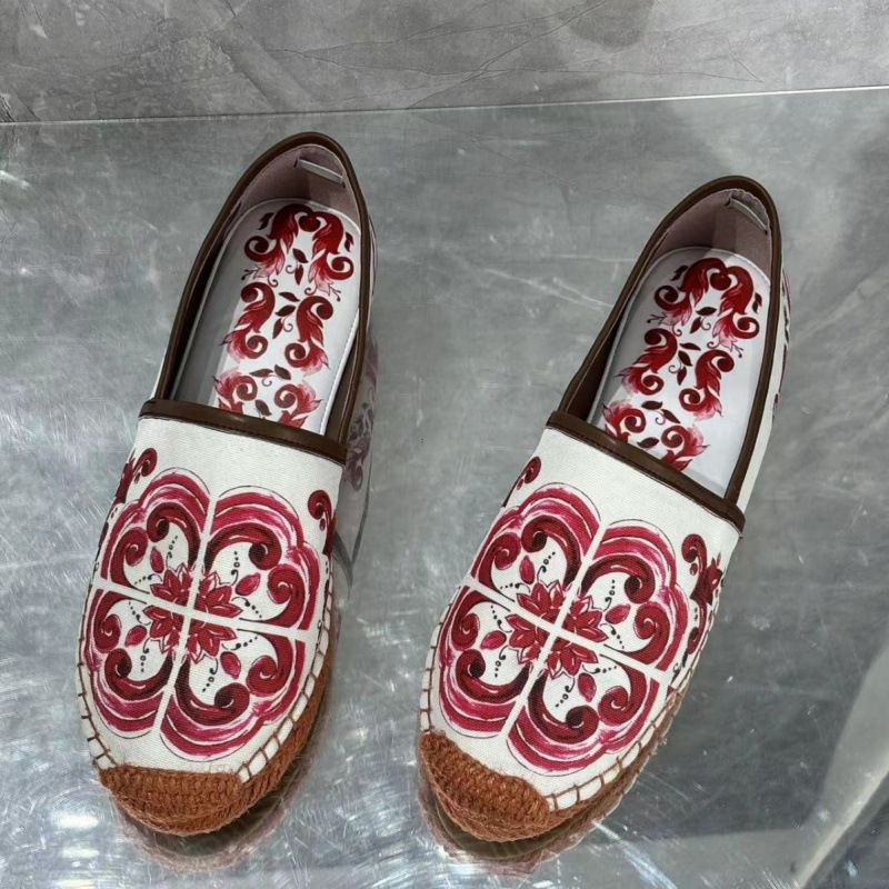 Scarpe basse da donna con motivo stampato in corda di iuta_voghion.com