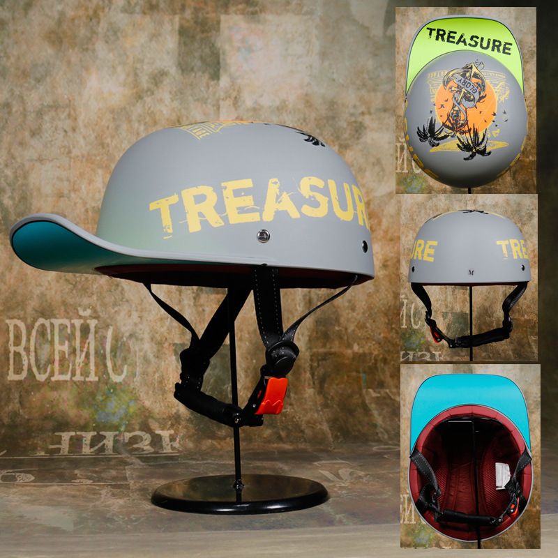 3C Retro Gangster Personalisierte Baseballmütze Männer und Frauen Bemalter Helm Scoop-Helm Entenschnabelmütze Helm Elektroauto Baseballmütze Halbhelm_voghion.com