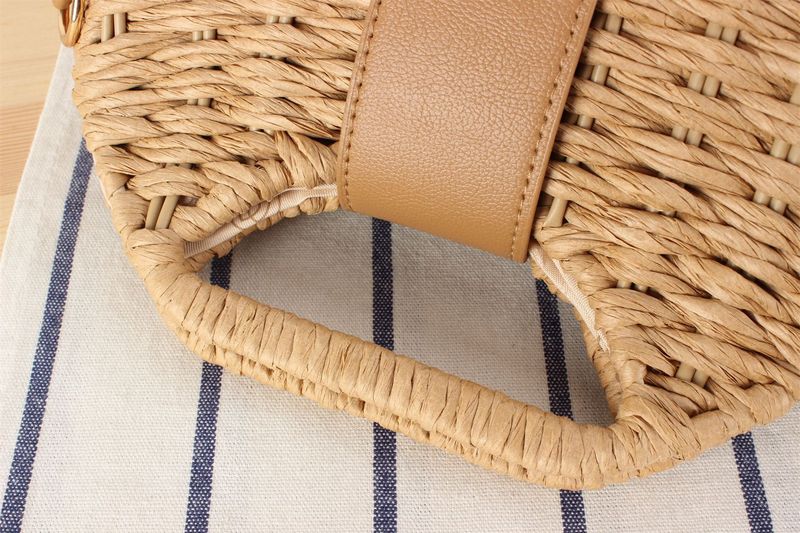 Ženske torbe, enodelna dropshipping nova tkana torba, nišni stil, tkana torba iz papirnate vrvi, vsestranska torba za na plažo ob morju_voghion.com