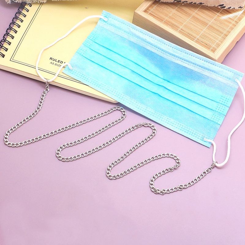 Maschera in metallo esagerata cubana con catena antiscivolo, cinturino per occhiali, accessori, corda appesa anti-smarrimento a doppio uso_voghion.com