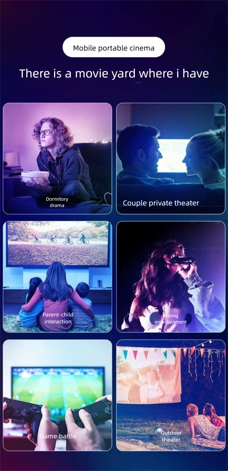 New LED Ultra HD Smart Projector Home Use, Wireless Screen Casting From Mobile Phones, Wall Projection, Suitable For_voghion.com