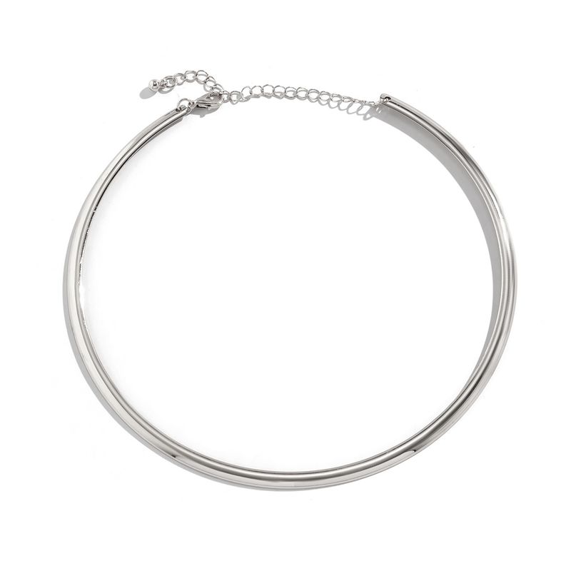 Hot Sales IngeSight.Z Punk Smooth Metal Round Torques Choker for Women Simple Gold Color Collar Necklace Party Jewelry Gift_voghion.com
