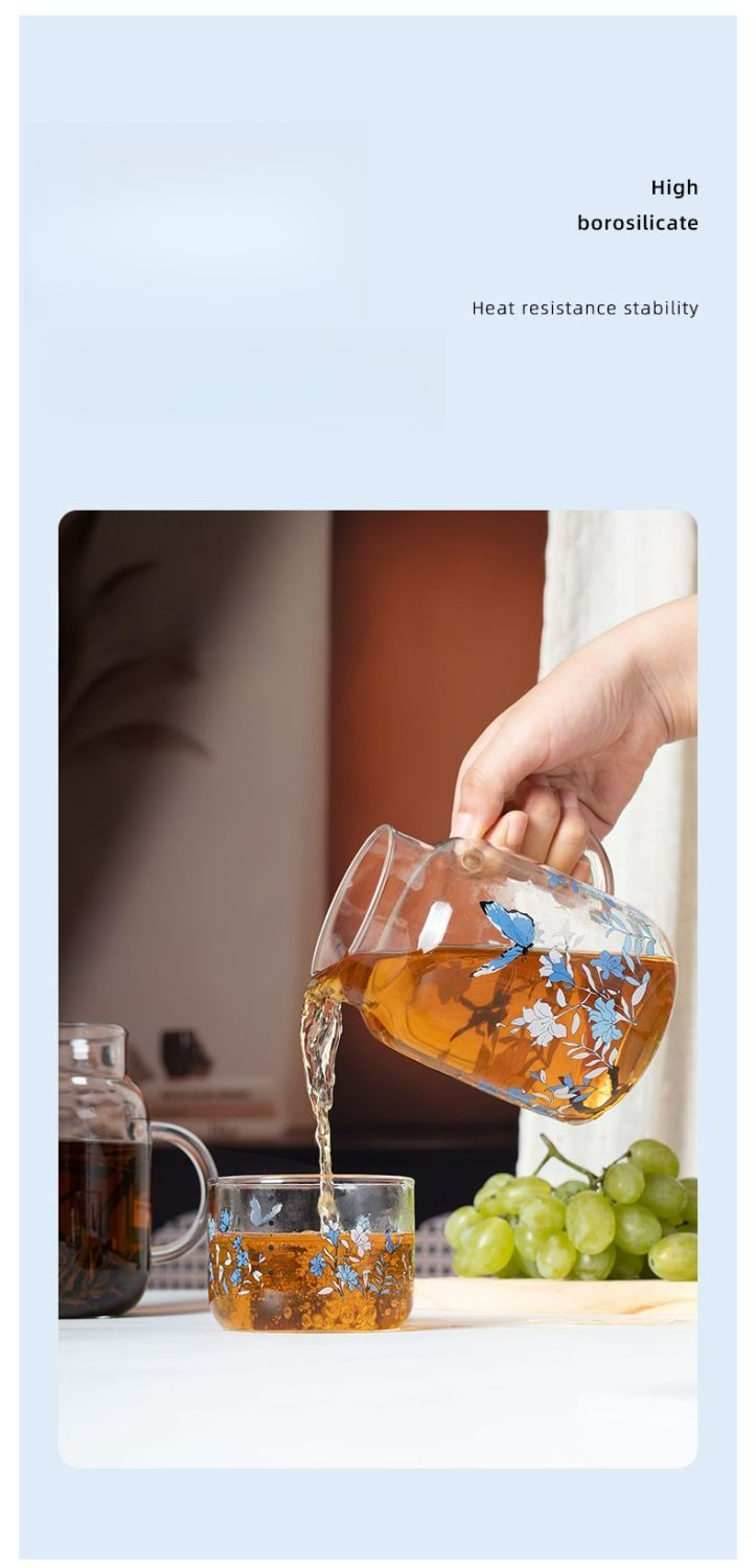 Heat-Resistant Large Capacity Handle Printed Straw Glass High Borosilicate Tea Brewing Pot Fruit Drink Milk Cup_voghion.com