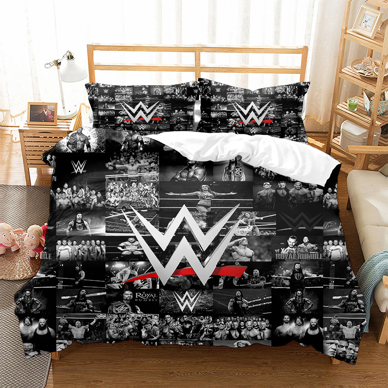 È possibile stampare la biancheria da letto e il set di tessili per la casa WWE Wrestling in tre pezzi_voghion.com