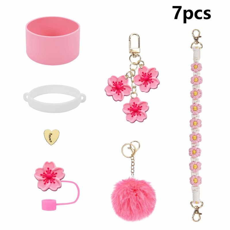 Haarball-Anhänger, Schmetterlingsanhänger, Strohhut, gewebt, Gänseblümchen-Blumen-Tassenkette, Tassenset, Tassendekoration_voghion.com