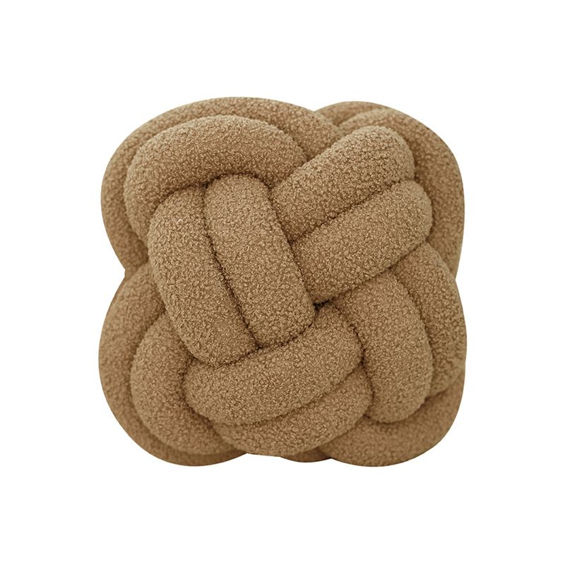 Hand-Knotted Sherpa Pillow Ball - Woven Decorative Throw For Sofa & Bay Window_voghion.com