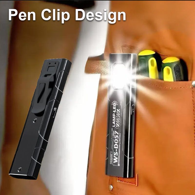 Mini Thin EDC Flashlight With Tail Magnet USB Rechargeable COB Worklight With Pen Clip For Outdoor Camping Fishling_voghion.com