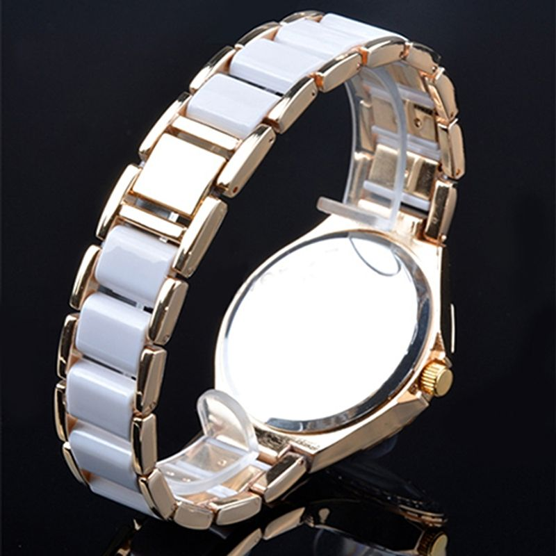 Yamaler Damen-Armbanduhr, modisch, römische Ziffern, Strass-Legierung, analoges Quarz-Kleid_voghion.com