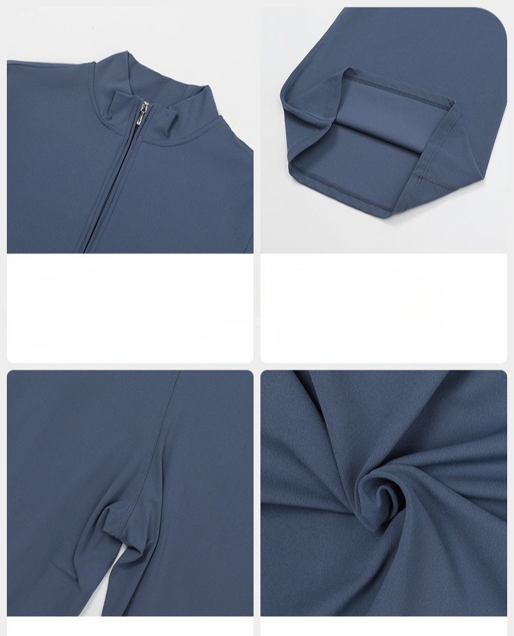 K Zipper Cloud-like Long-sleeved Yoga Bodysuit High-intensity Fitness Exercise One-piece Bodysuit_voghion.com