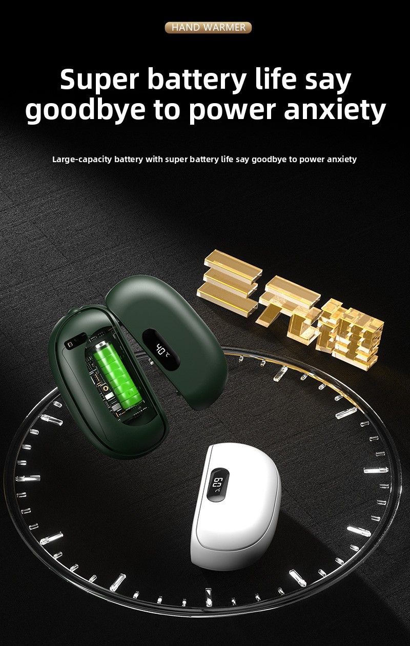 Magnetic Digital Display Rechargeable Hand Warmer With Flashlight & Power Bank - Explosion-Proof Portable Heating Pad_voghion.com