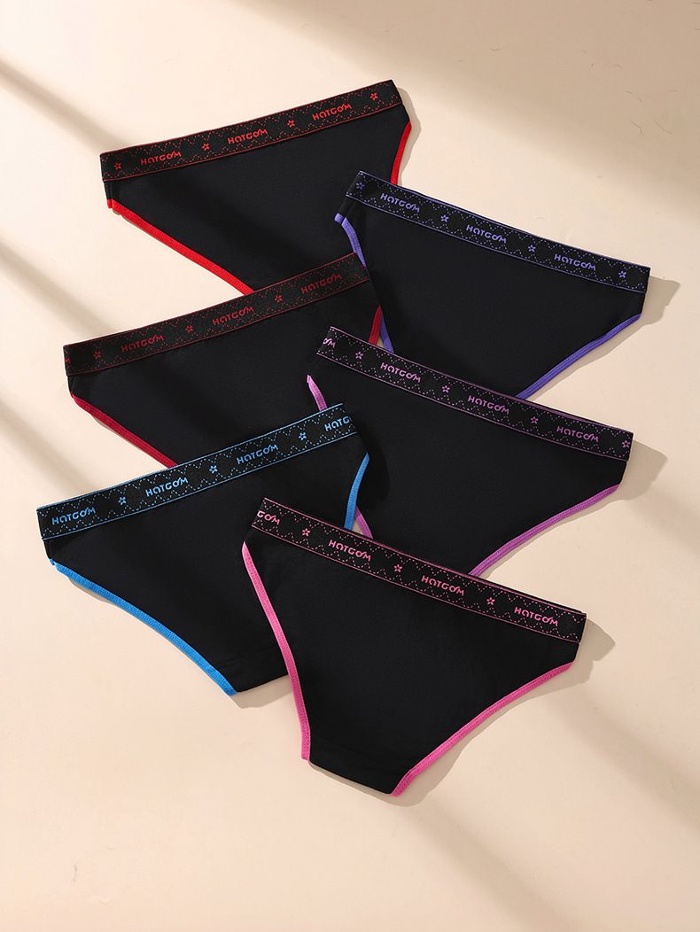 Sous-vêtements féminins respirants taille basse, sous-vêtements sexy, taille lettre, sous-vêtements triangle_voghion.com