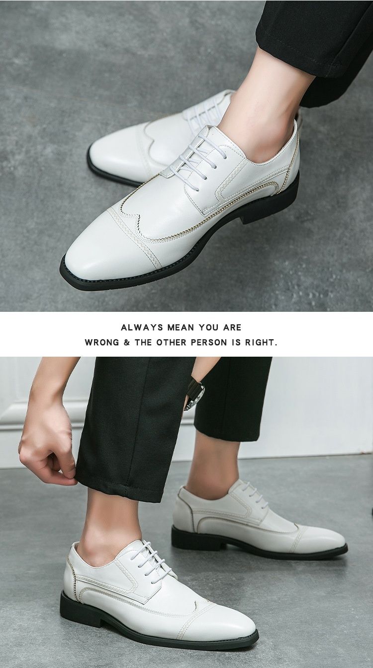 Scarpe da uomo Voyage, formali, in pelle, a punta, stile britannico, casual, con rialzo, per abito da sposa, nuove_voghion.com