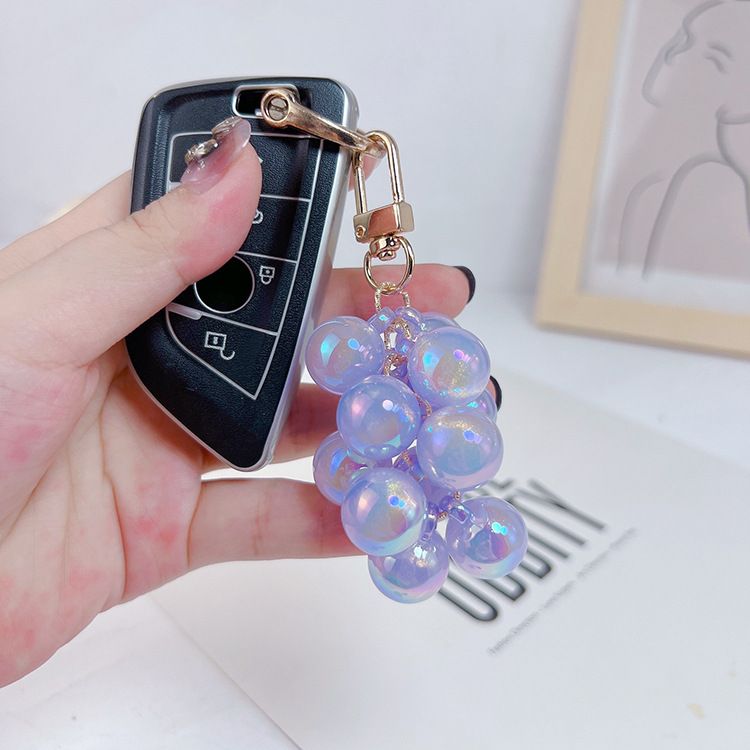 Creativo ciondolo per telefono a forma di principessa sirena, uva, portachiavi estivo personalizzato per auto, decorazione per donna_voghion.com